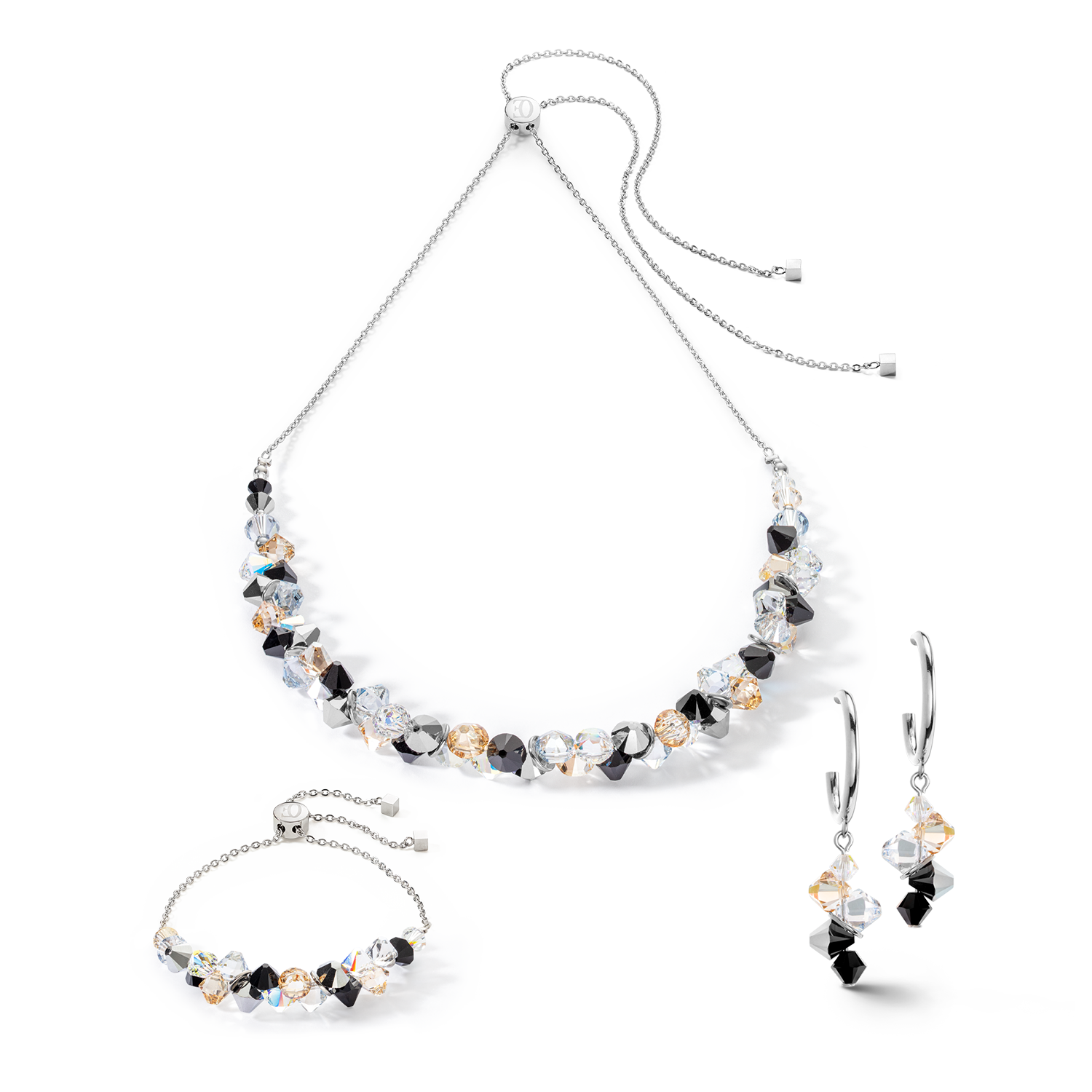 Orecchini Dancing Crystals argento nero