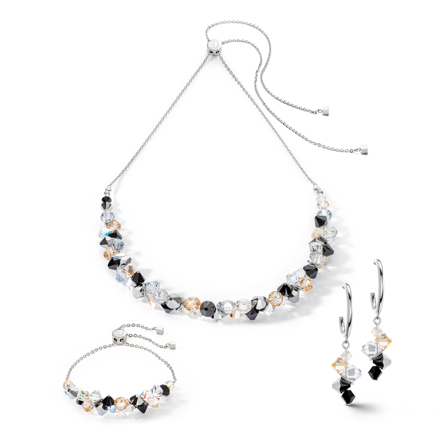 Orecchini Dancing Crystals argento nero