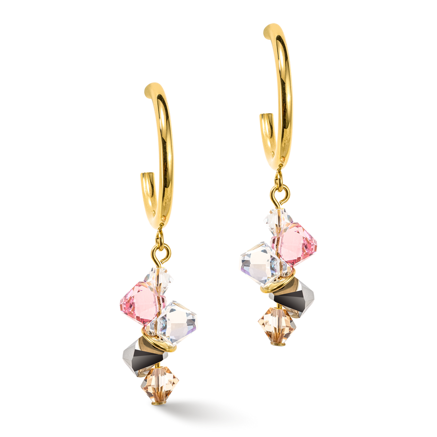 Orecchini Dancing Crystals oro rosa chiaro