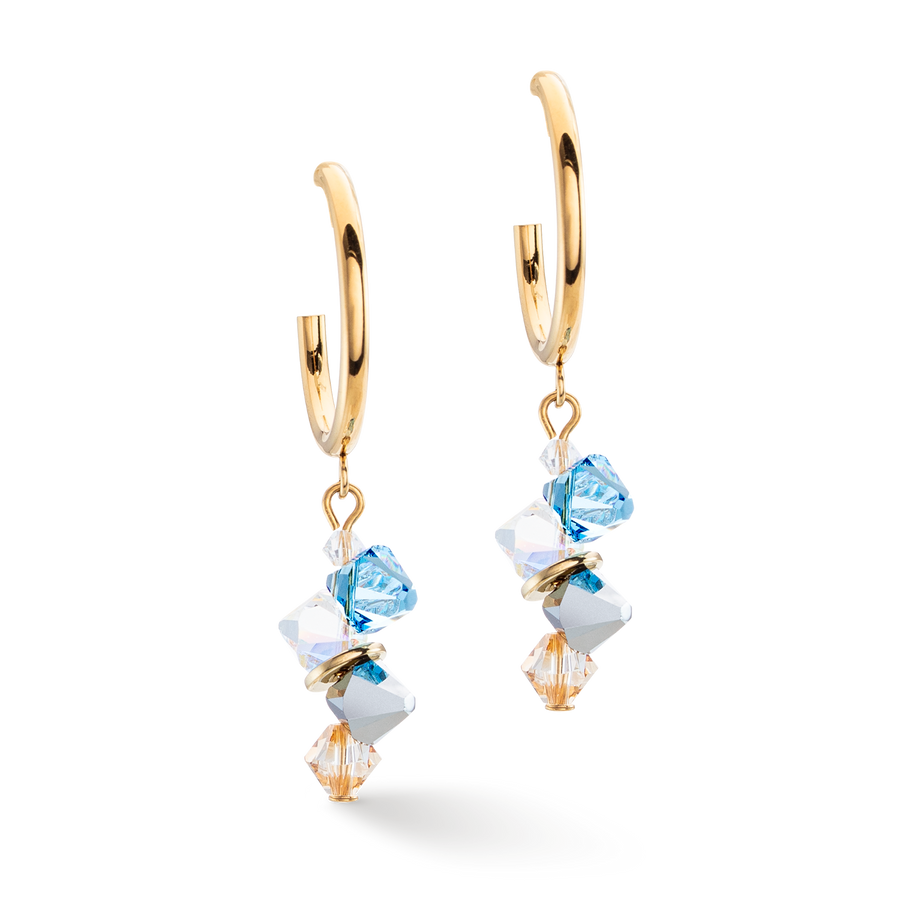 Orecchini Dancing Crystals oro aqua