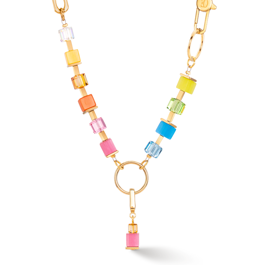 Collana Cube Fusion Charm oro-rainbow