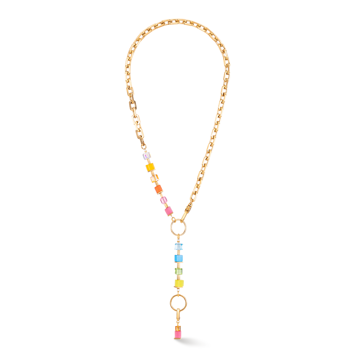 Collana Cube Fusion Charm oro-rainbow