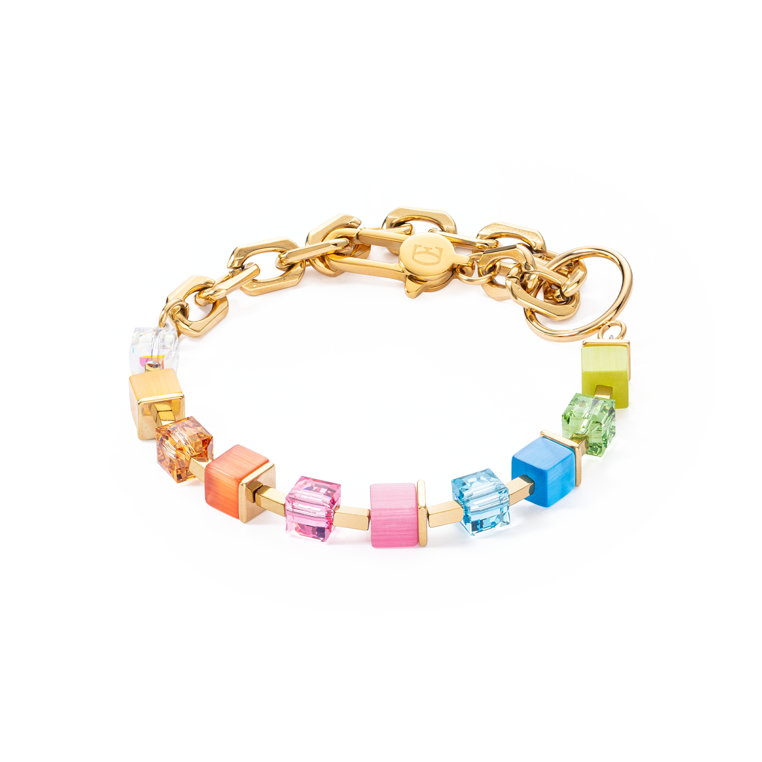 Bracciale Cube Fusion Charm oro-rainbow