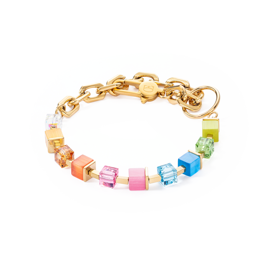 Bracciale Cube Fusion Charm oro-rainbow