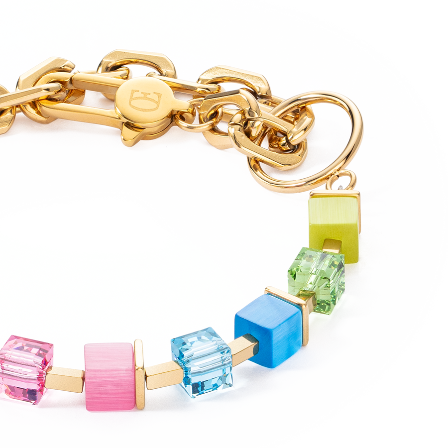 Bracciale Cube Fusion Charm oro-rainbow