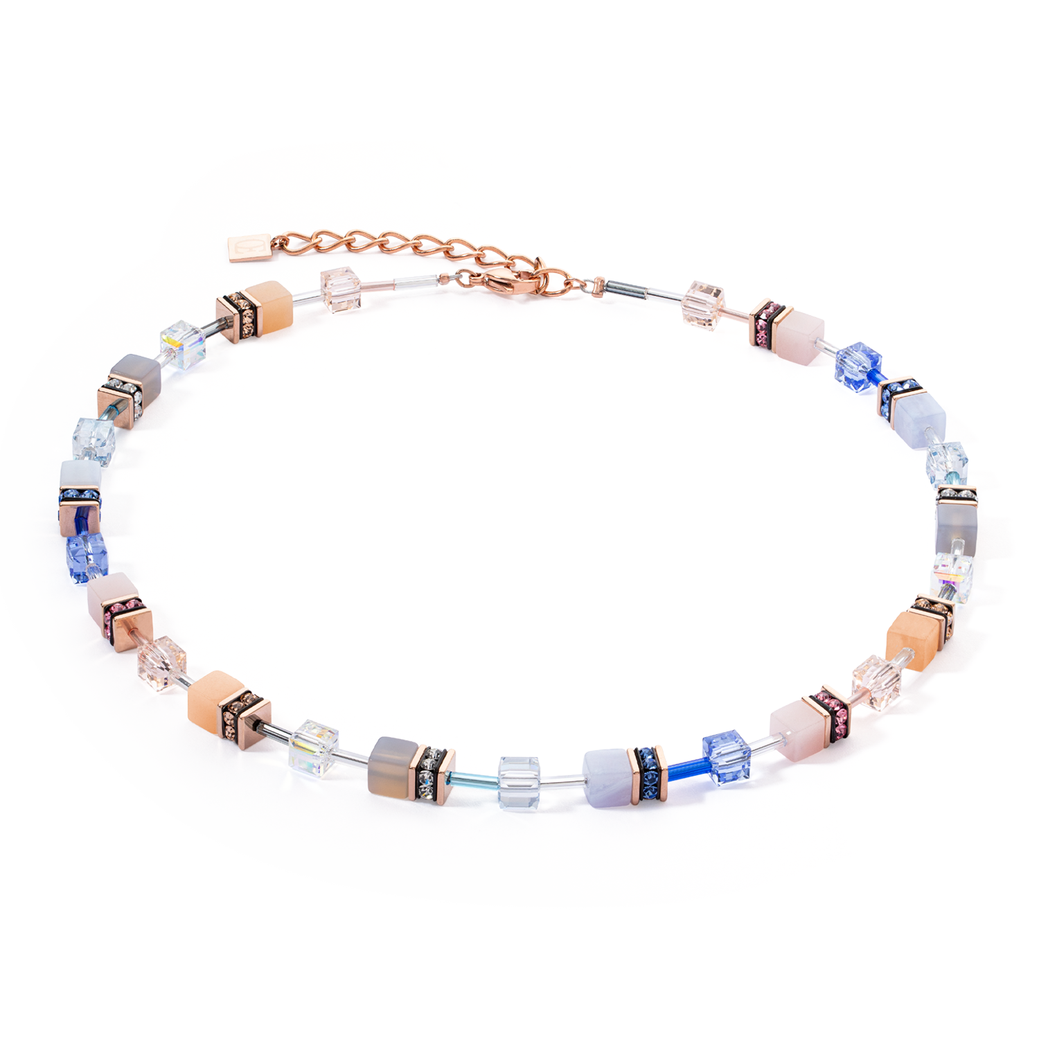 Collana GeoCUBE® Iconic Precious blu chiaro-beige