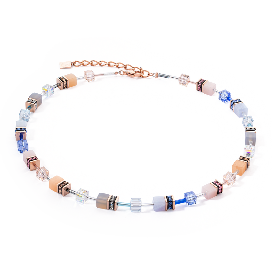 Collana GeoCUBE® Iconic Precious blu chiaro-beige