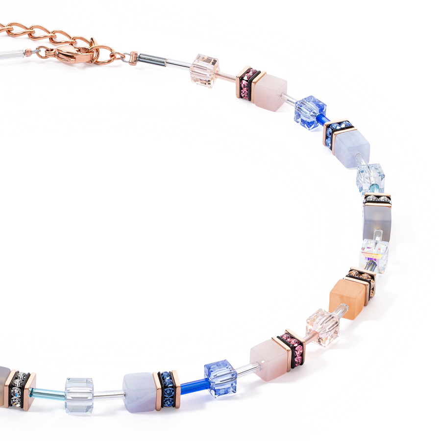 Collana GeoCUBE® Iconic Precious blu chiaro-beige