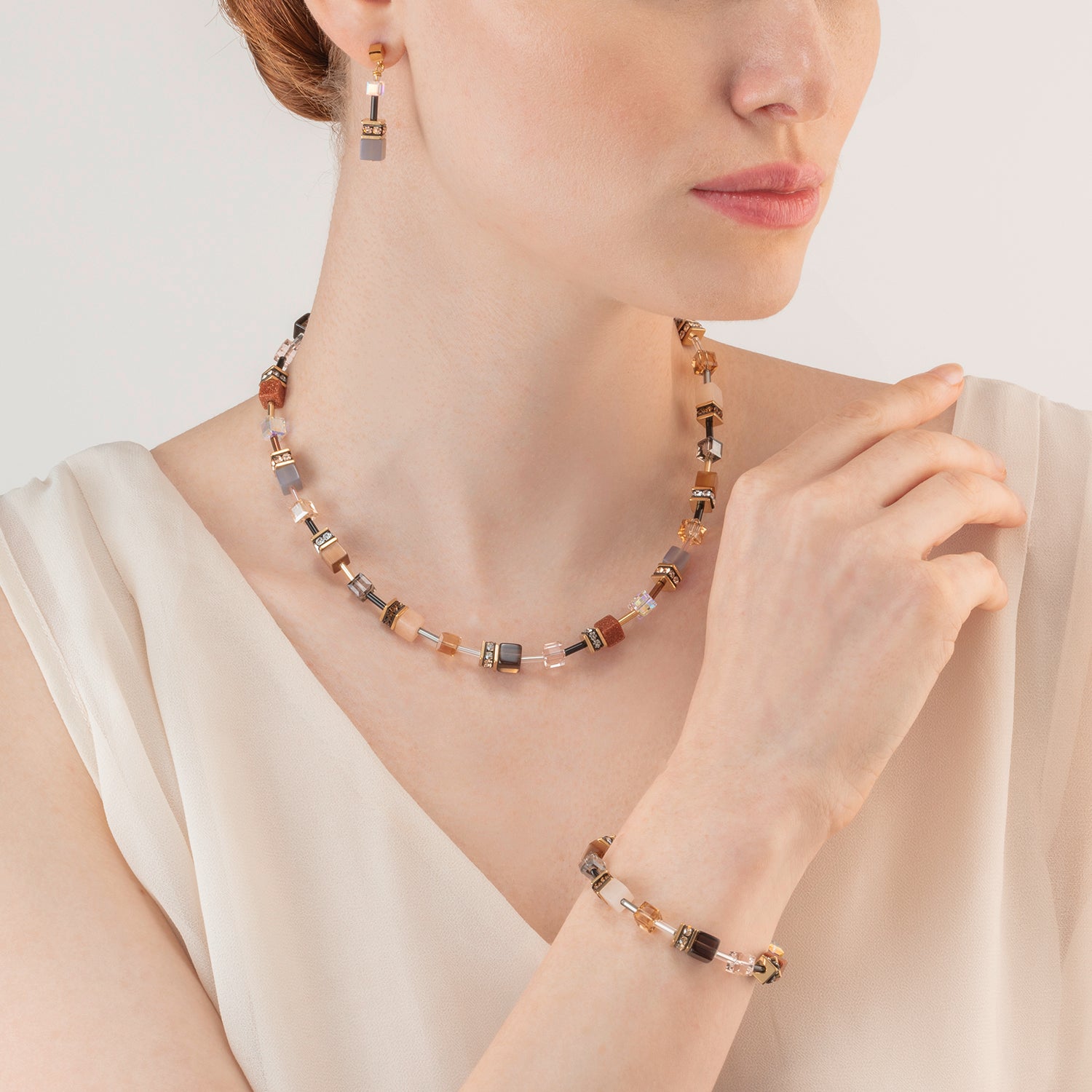 Collana GeoCUBE® Iconic Precious marrone