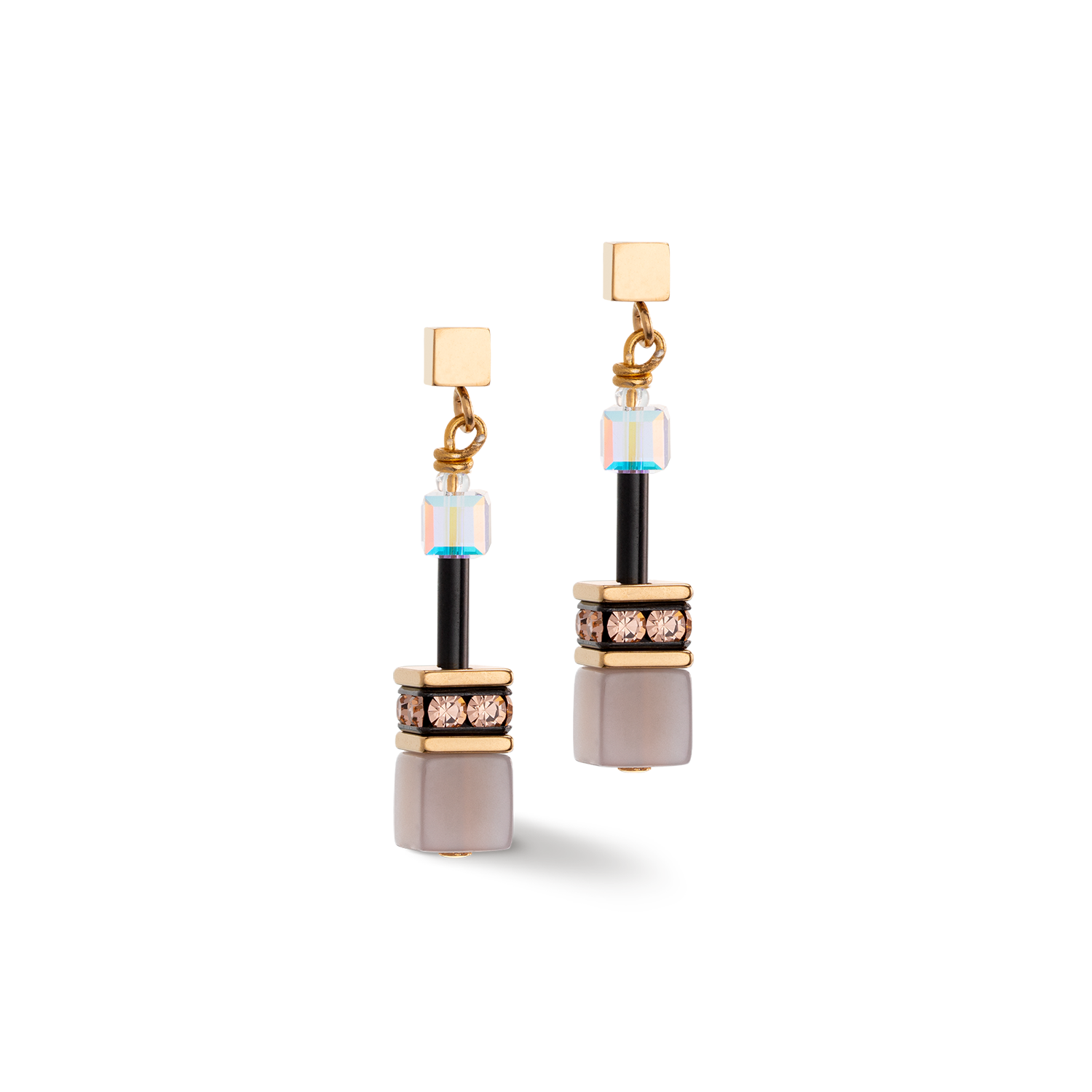 Orecchini GeoCUBE® Iconic Precious marrone