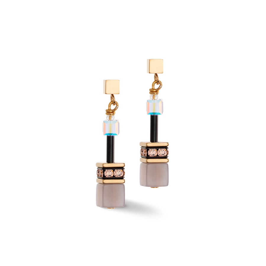 Orecchini GeoCUBE® Iconic Precious marrone