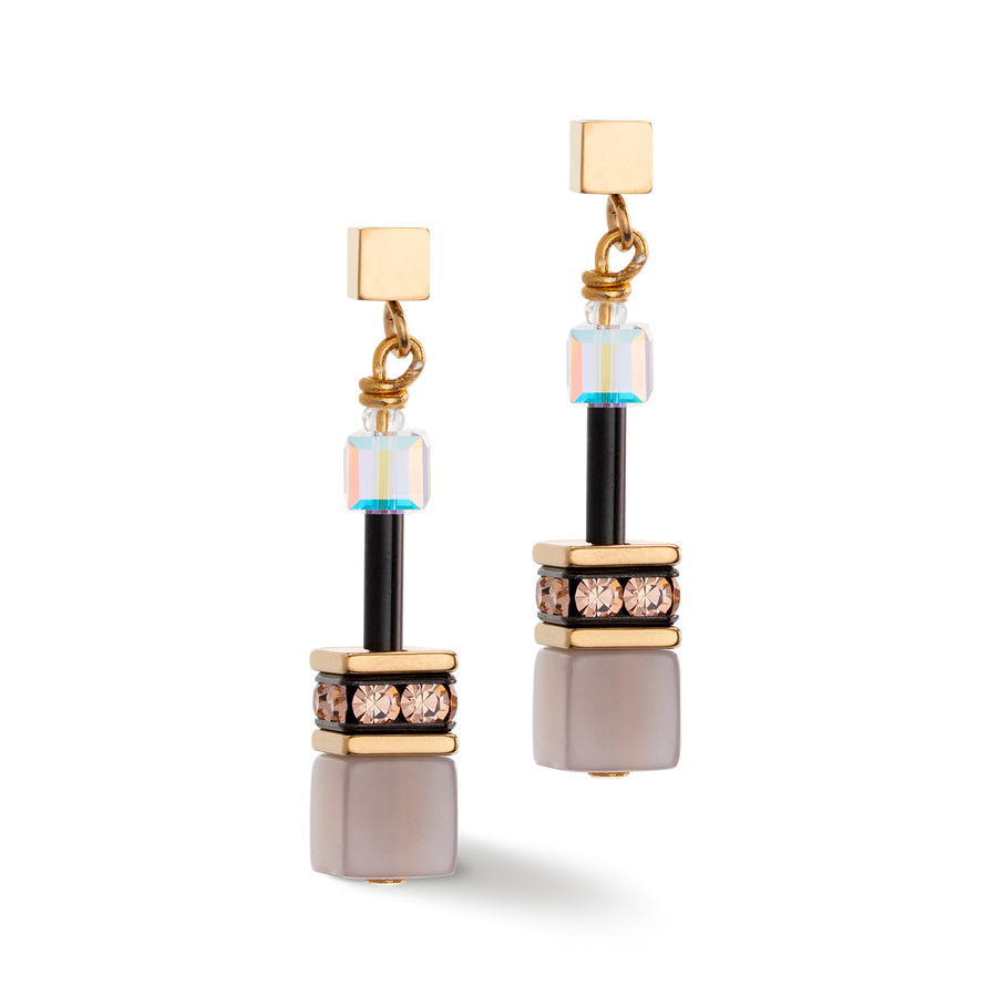 Orecchini GeoCUBE® Iconic Precious marrone