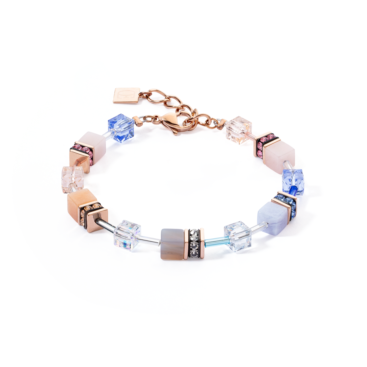 Bracciale GeoCUBE® Iconic Precious blu chiaro-beige