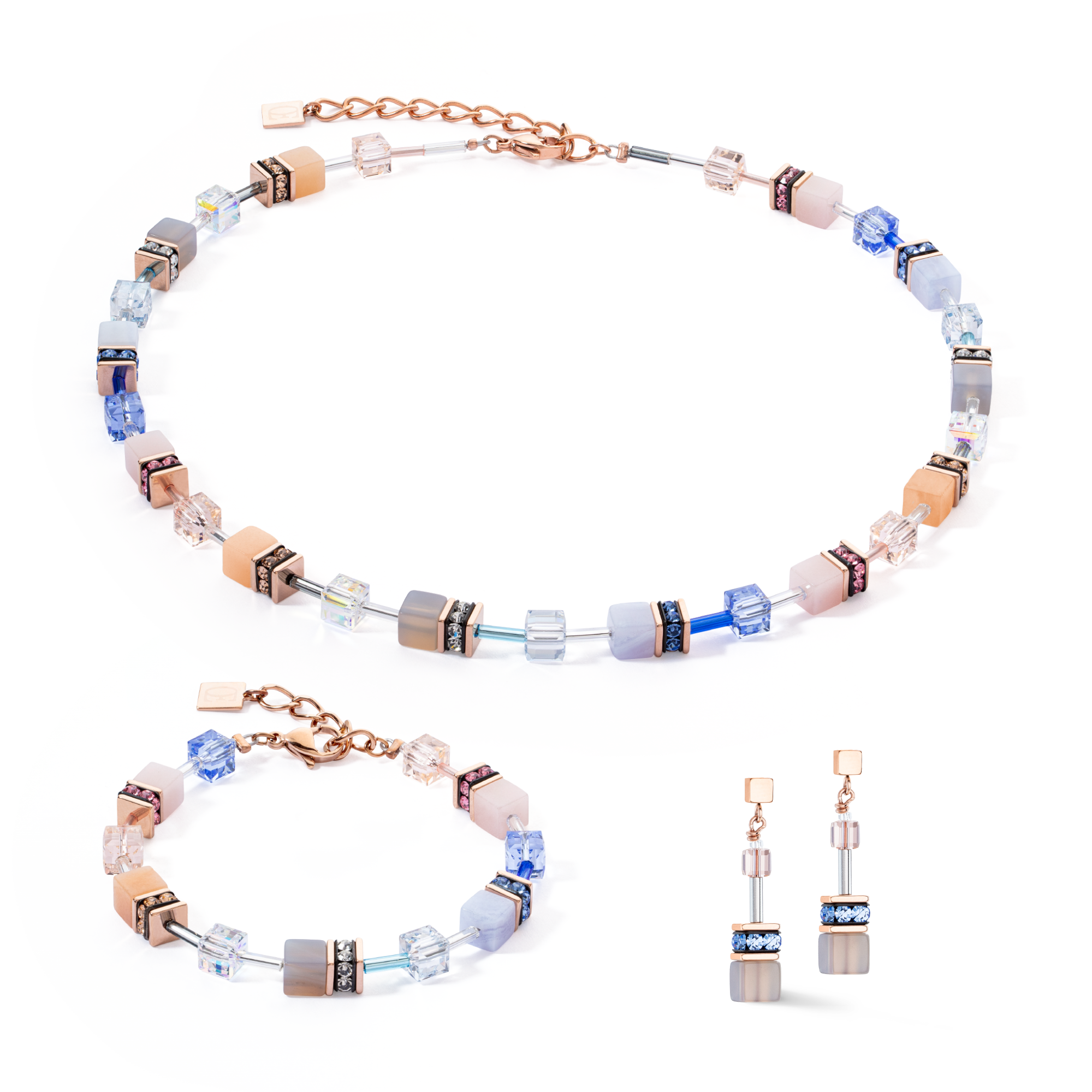 Bracciale GeoCUBE® Iconic Precious blu chiaro-beige