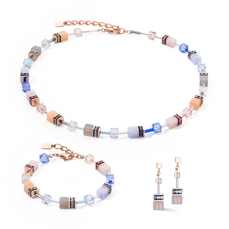 Bracciale GeoCUBE® Iconic Precious blu chiaro-beige