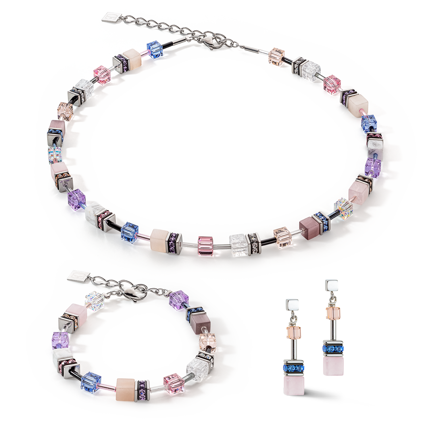 Bracciale GeoCUBE® Iconic Precious lilla-blu