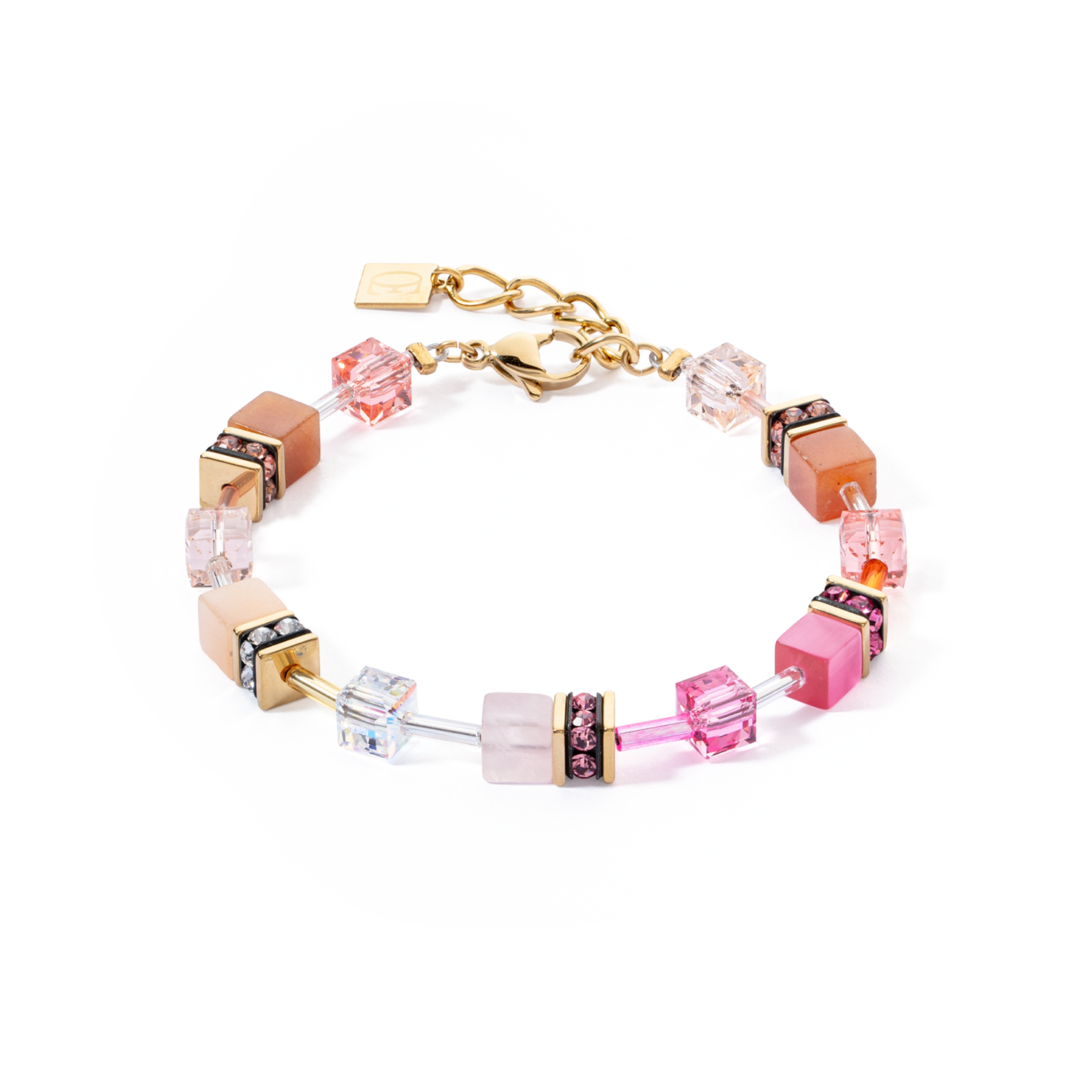 Bracciale GeoCUBE® Iconic Precious rosa-arancione