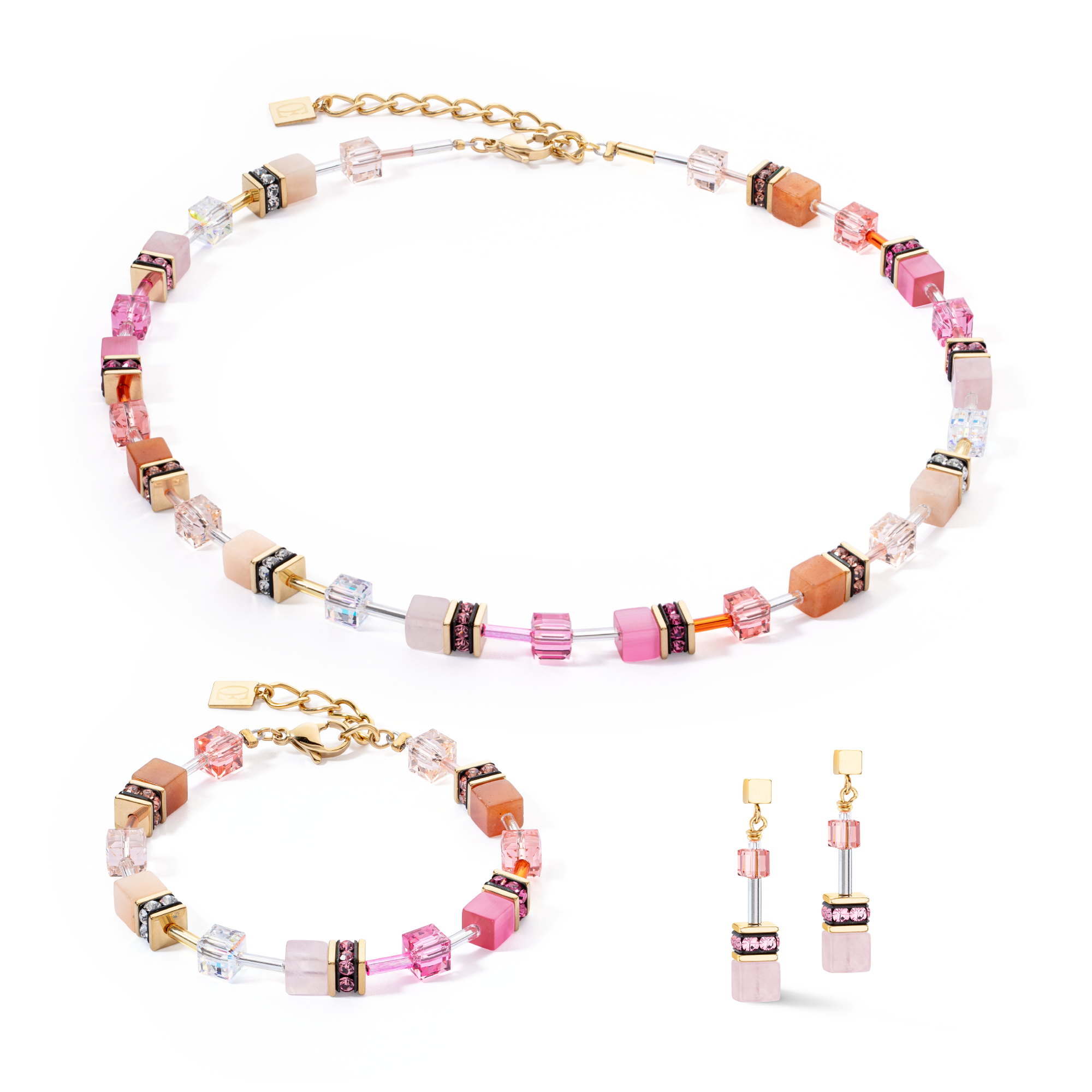 Bracciale GeoCUBE® Iconic Precious rosa-arancione