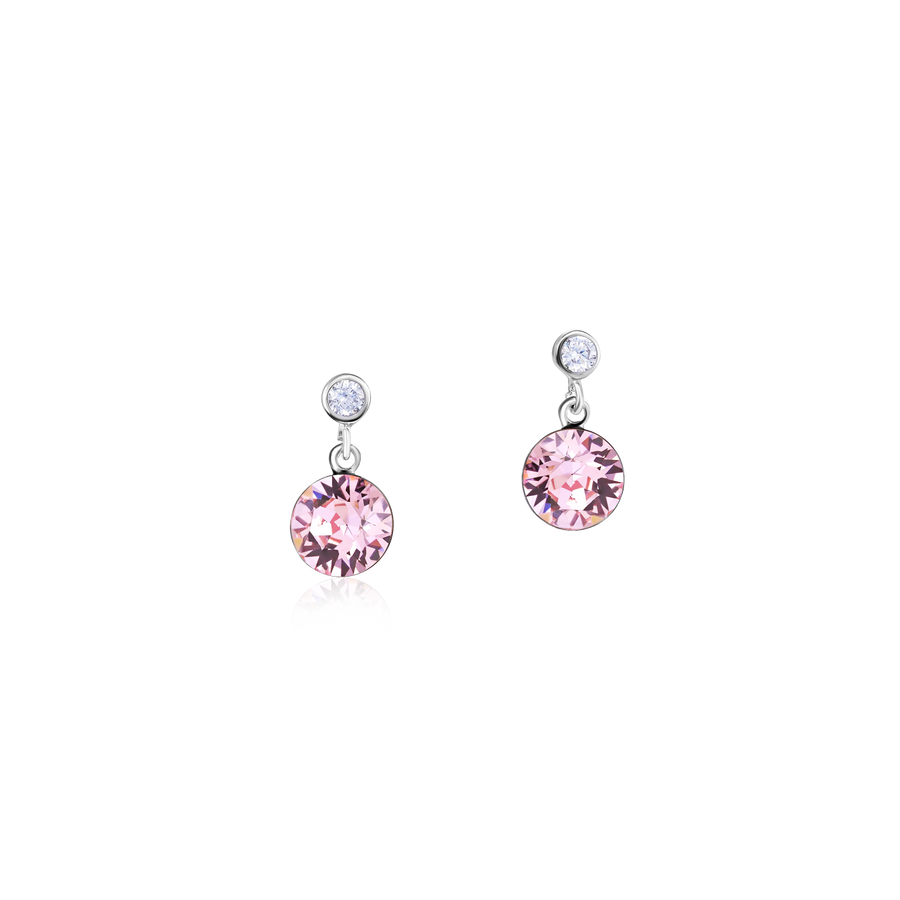 Orecchini cristalli e acciaio inox rosa chiaro