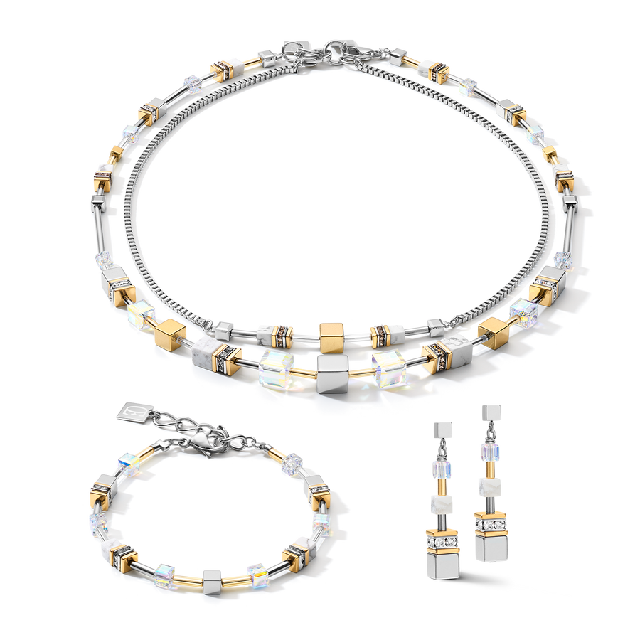 Orecchini GeoCUBE® Multitask oro-argento