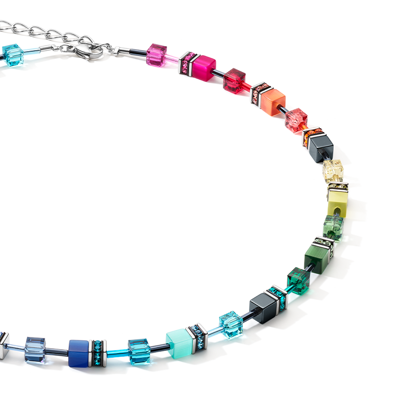 Collana GeoCUBE® medium multicolor rainbow