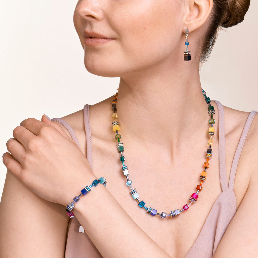 Collana GeoCUBE® medium multicolor rainbow
