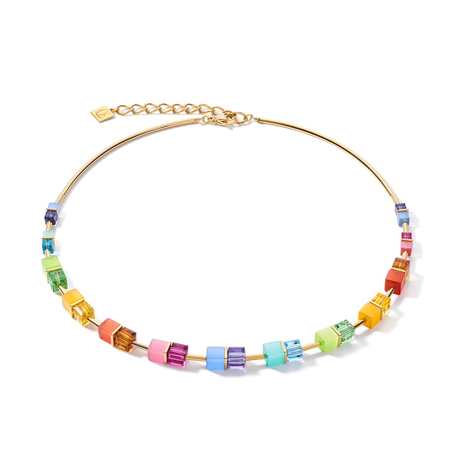 Collana GeoCUBE® colour couple multicolor rainbow-oro