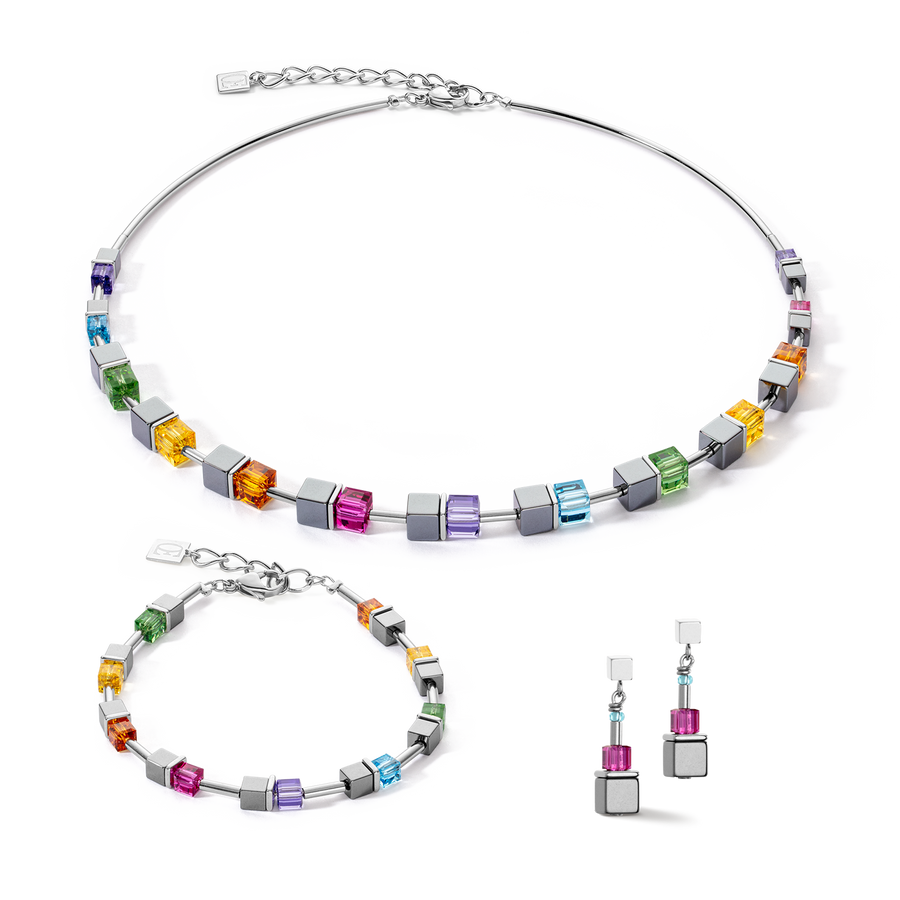 Orecchini Cube Story Colour Couple ematite rainbow