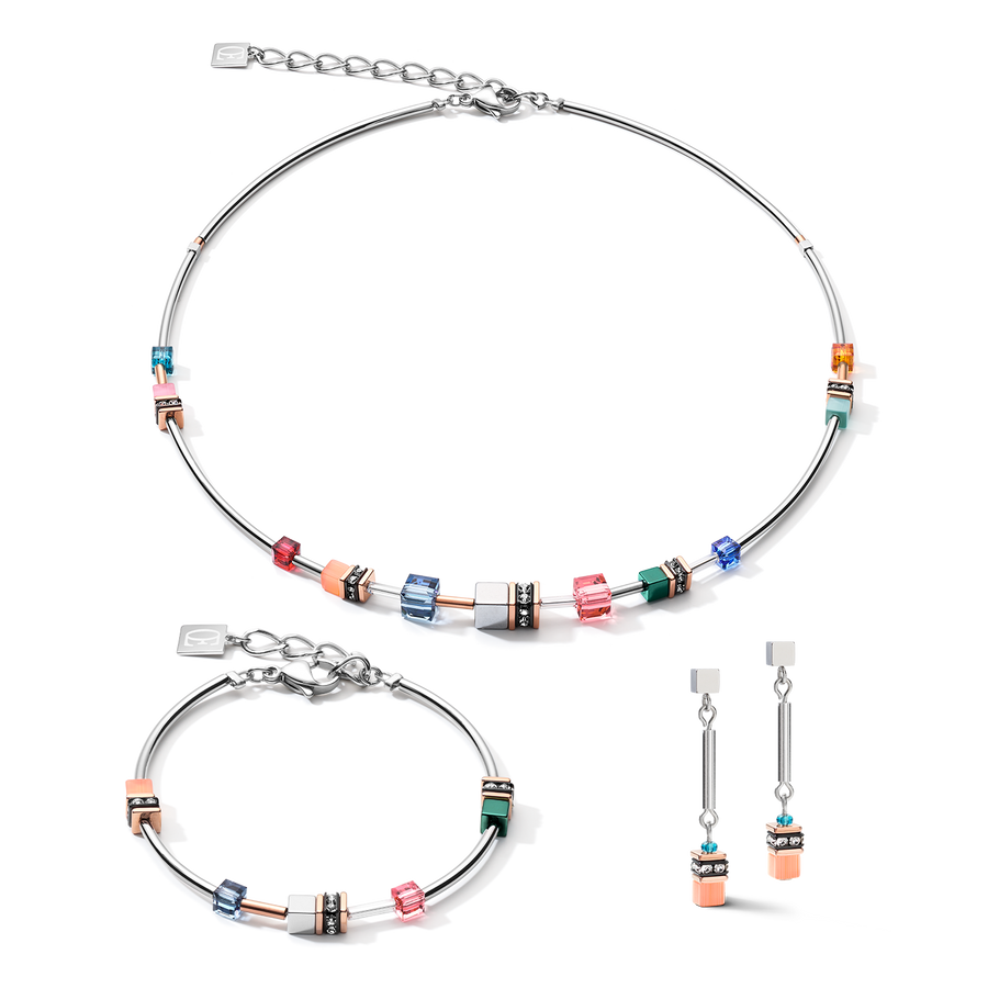 Orecchini GeoCUBE® minimaliste frontline multicolore motion