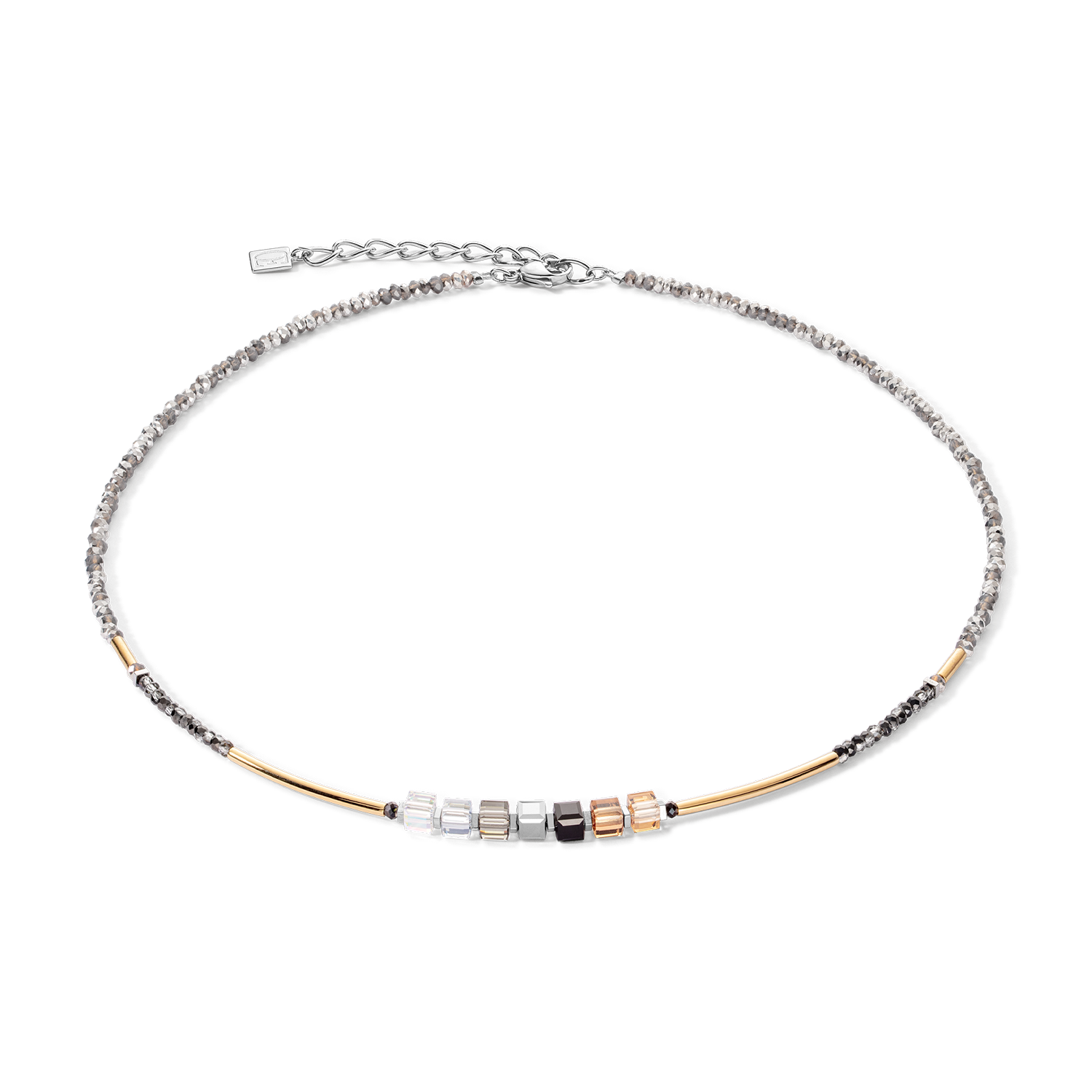 Collana Cube Story Minimalistic Sparkling grigio oro
