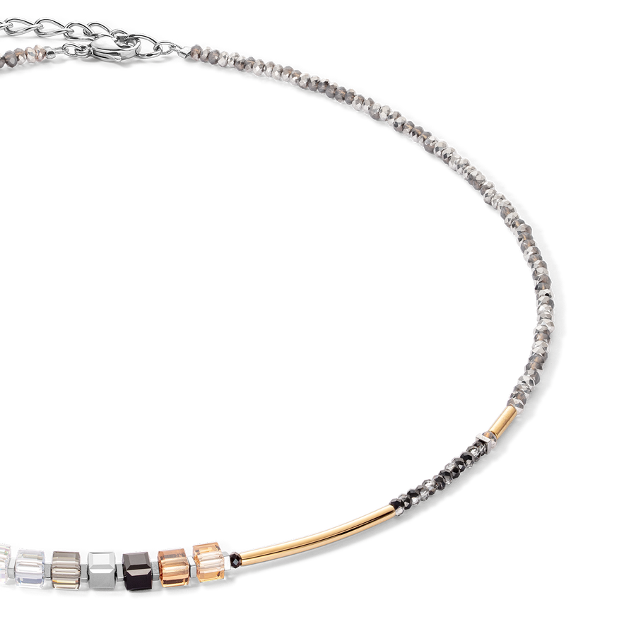 Collana Cube Story Minimalistic Sparkling grigio oro