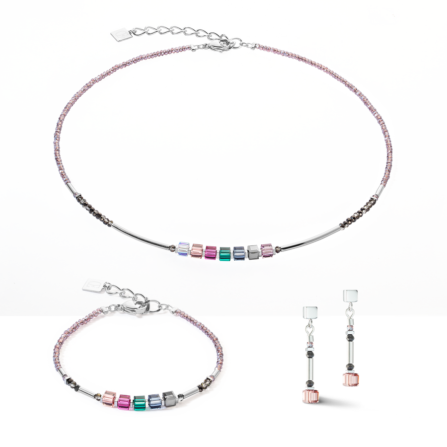 Orecchini Cube Story Minimalistic Sparkling Multicolour Art Nouveau