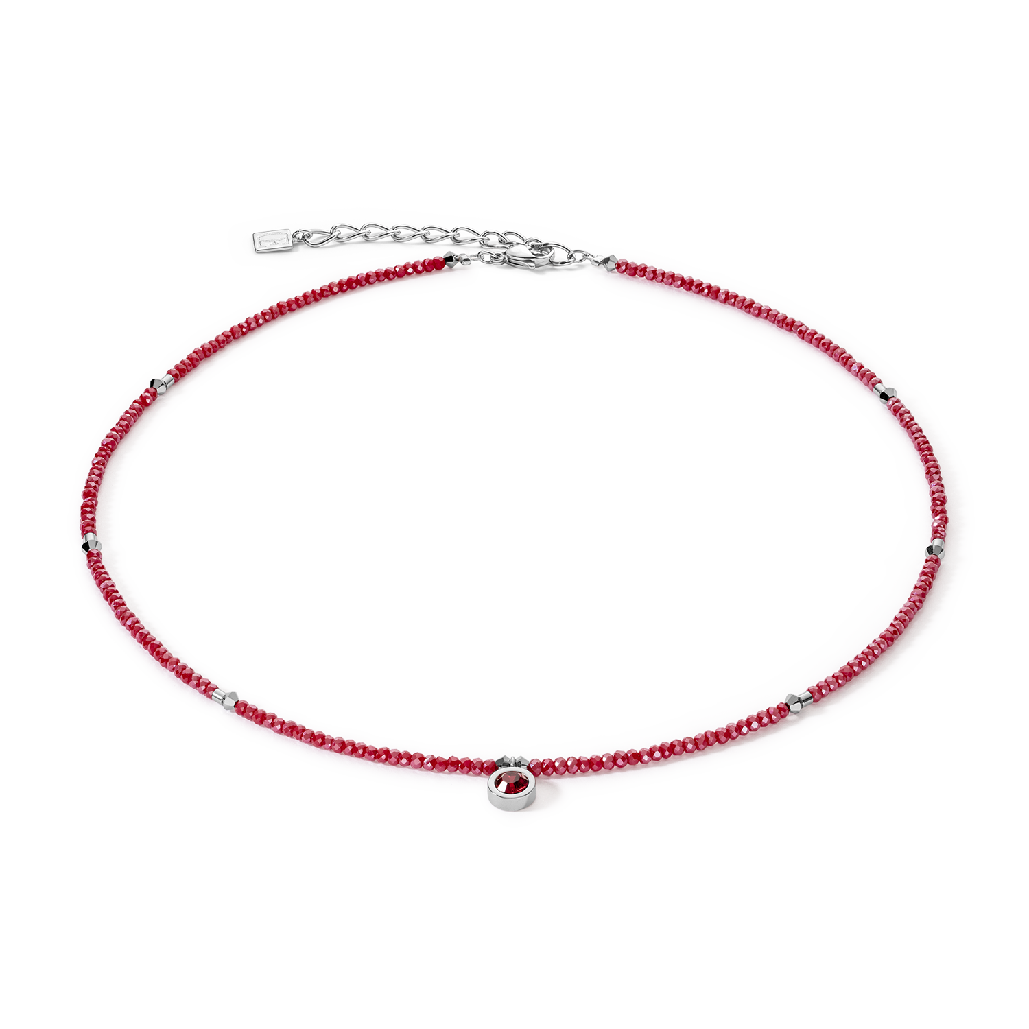 Collana Sparkling Dot Delicate argento e rosso