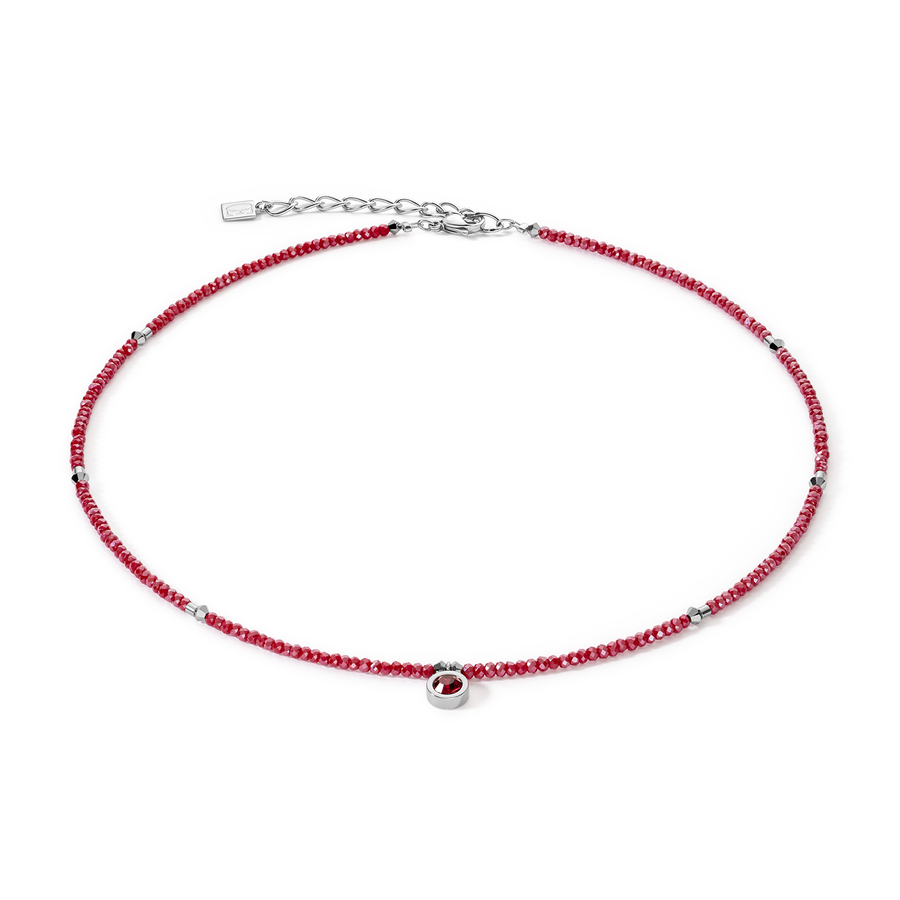 Collana Sparkling Dot Delicate argento e rosso