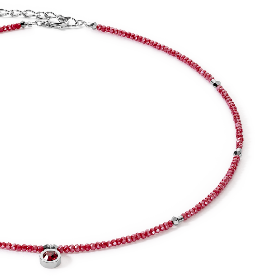 Collana Sparkling Dot Delicate argento e rosso