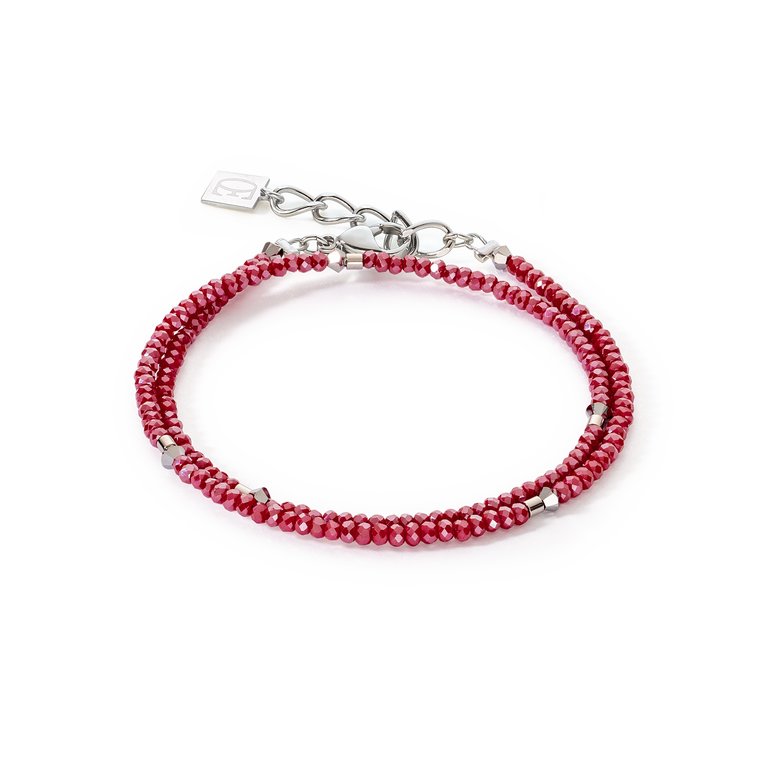 Braccialetto Sparkling Dot Delicate argento e rosso