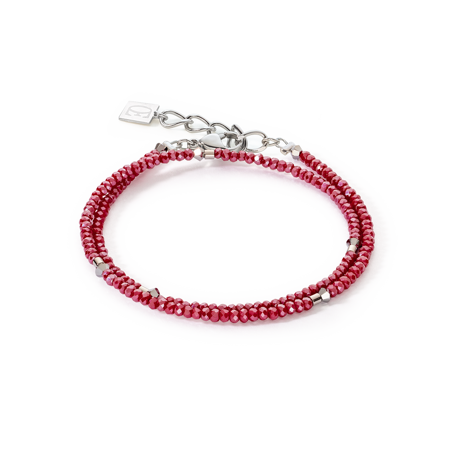 Braccialetto Sparkling Dot Delicate argento e rosso