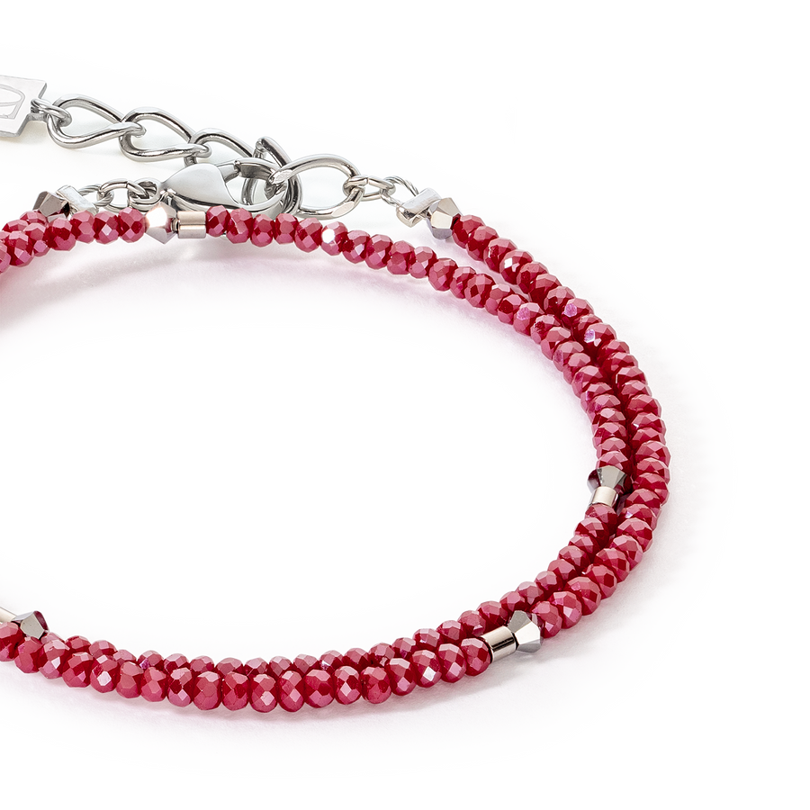 Braccialetto Sparkling Dot Delicate argento e rosso