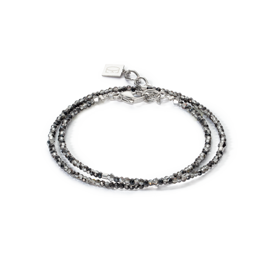 Braccialetto Sparkling Dot Delicate argento e antracite