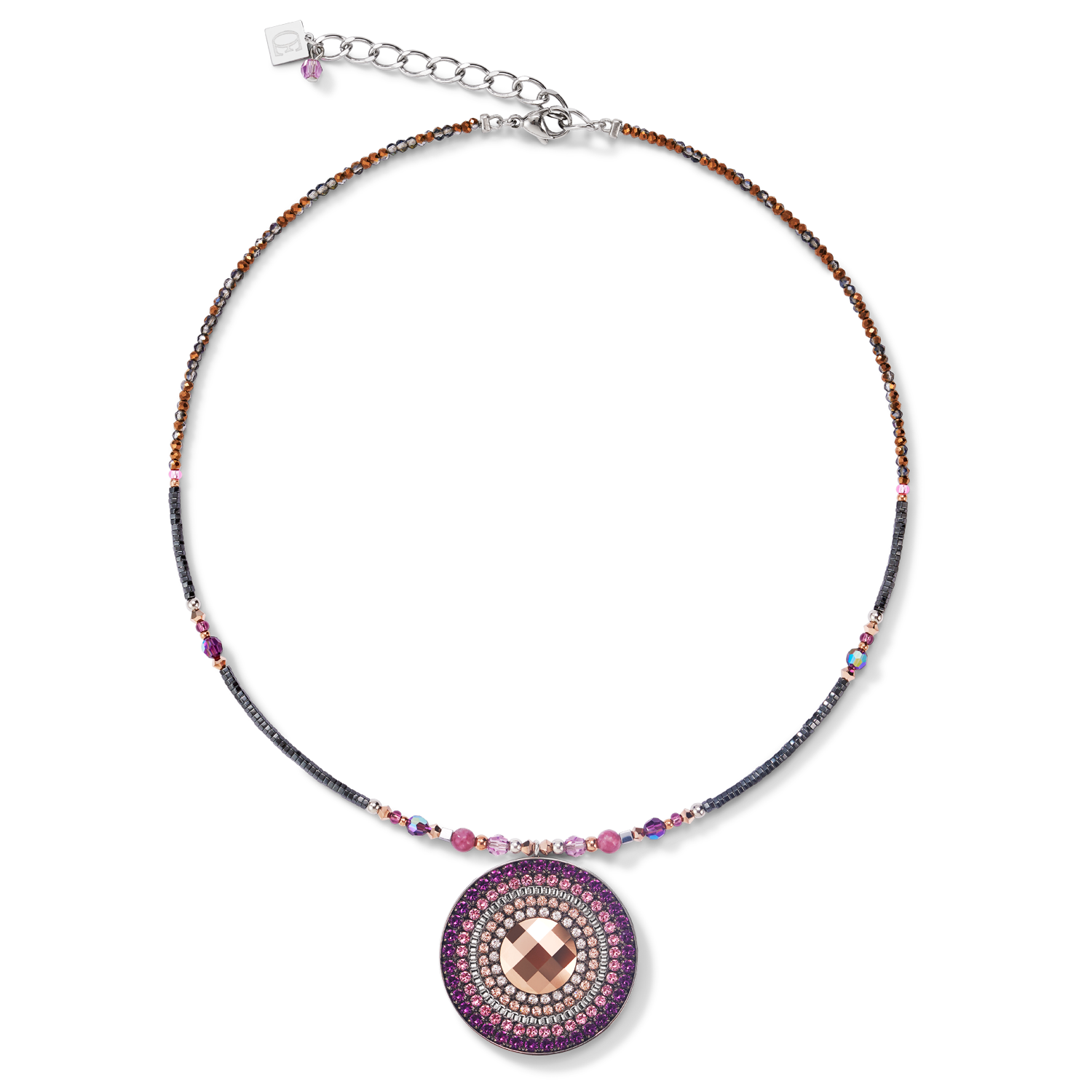 Collana amuleto small cristalli e lepidolite ametista