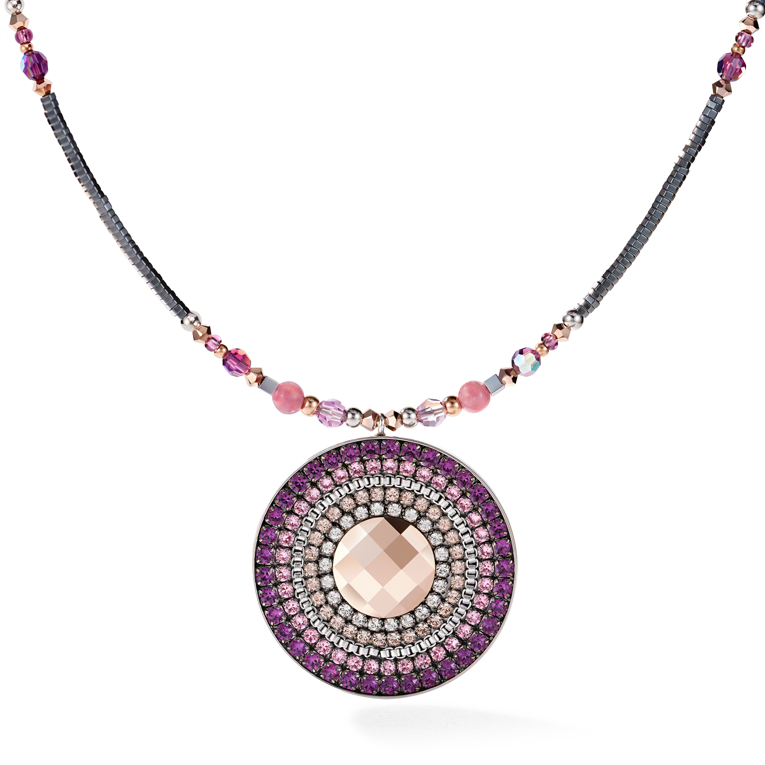 Collana amuleto small cristalli e lepidolite ametista