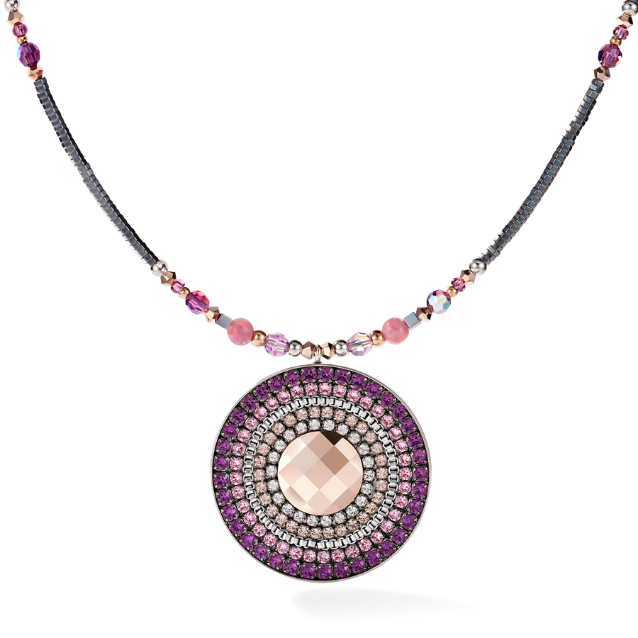 Collana amuleto small cristalli e lepidolite ametista