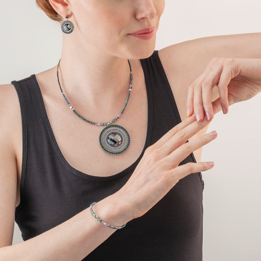 Collana Amuleto Statement verde scuro