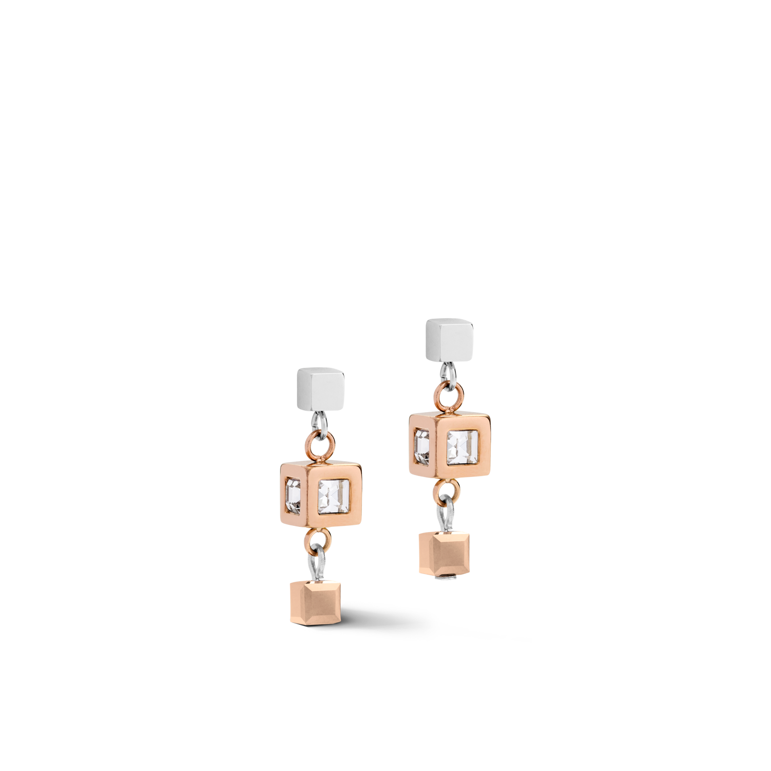 Orecchini GeoCUBE® Cluster oro rosé