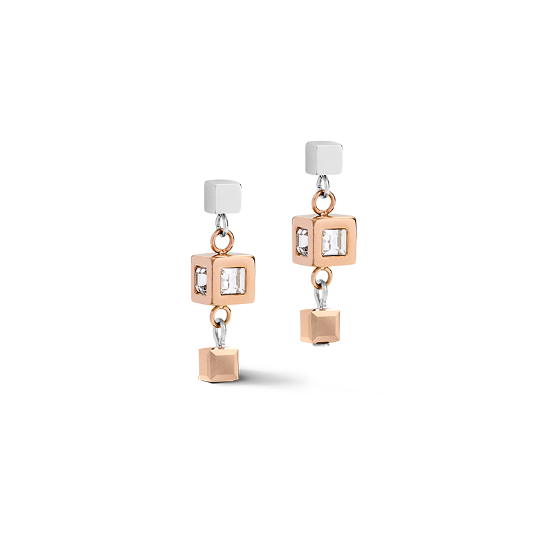 Orecchini GeoCUBE® Cluster oro rosé