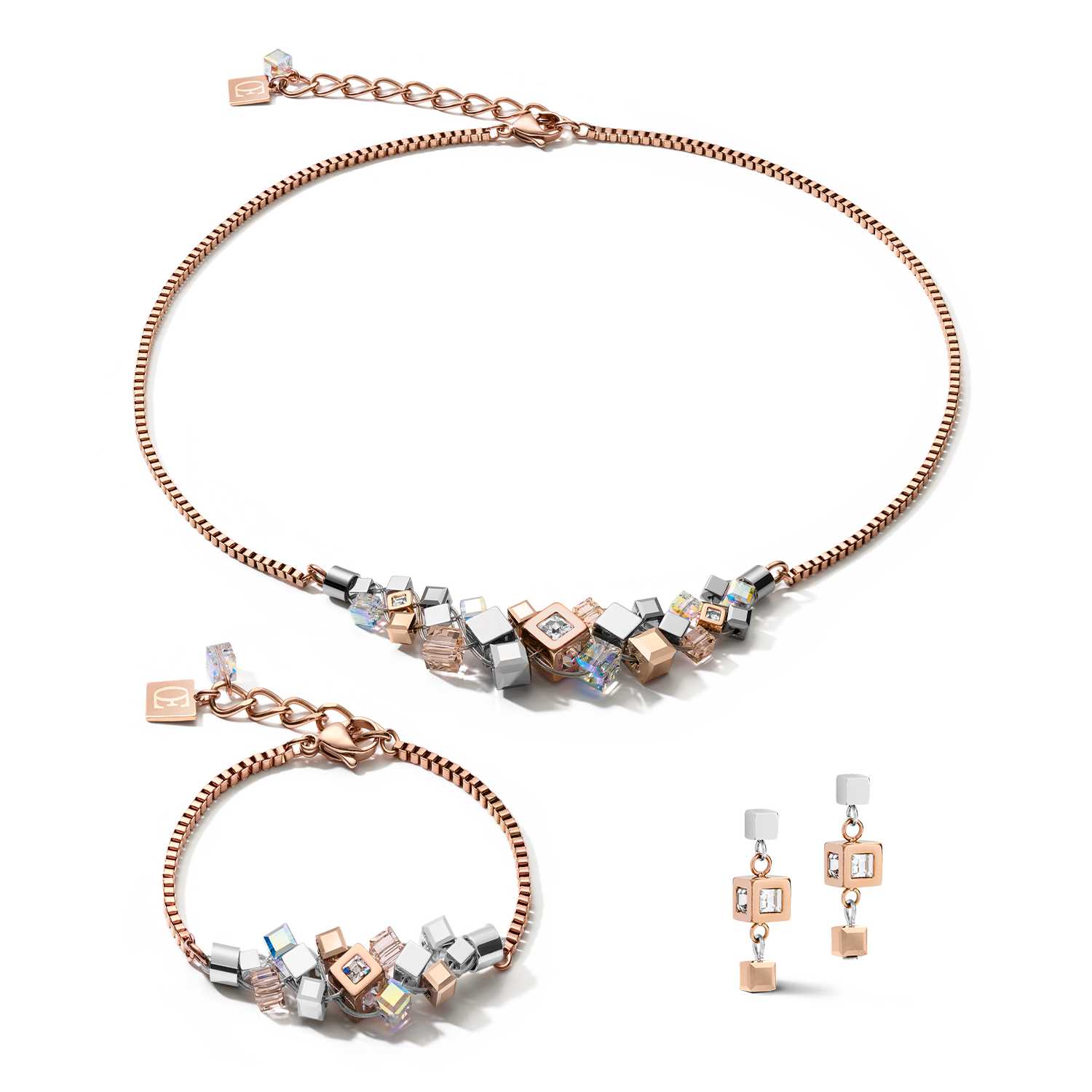 Braccialetto GeoCUBE® Cluster oro rosé