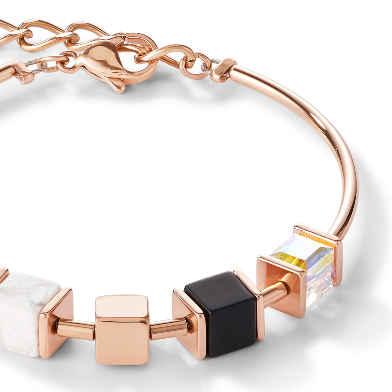 Braccialetto GeoCUBE® e Catena nero-bianco