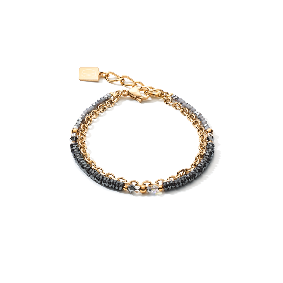 Bracciale 4-in-1 palla catena in acciaio inox & ematite oro