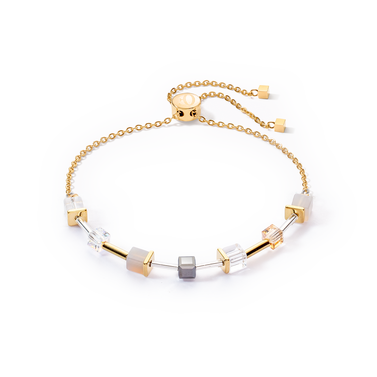 Bracciale GeoCUBE® Preciouse Slider Closure oro-grigio