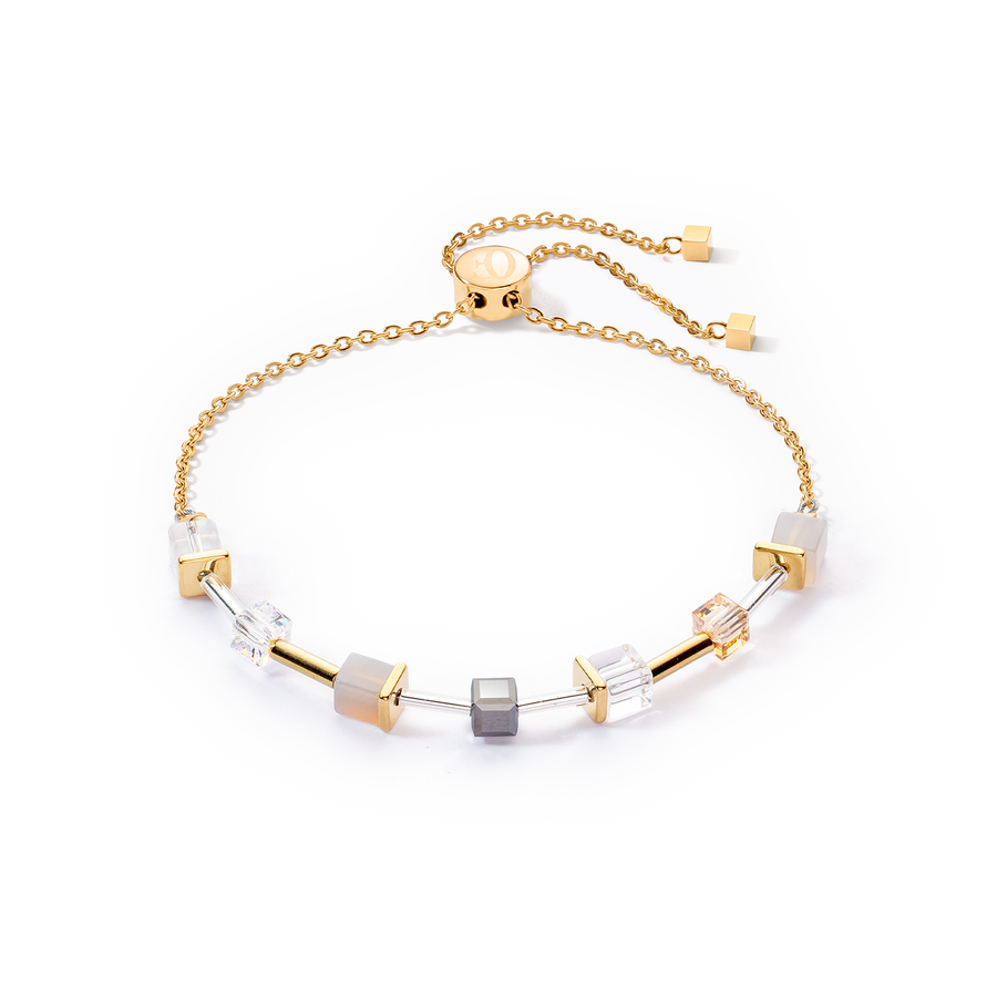 Bracciale GeoCUBE® Preciouse Slider Closure oro-grigio